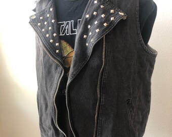 black denim vest punk