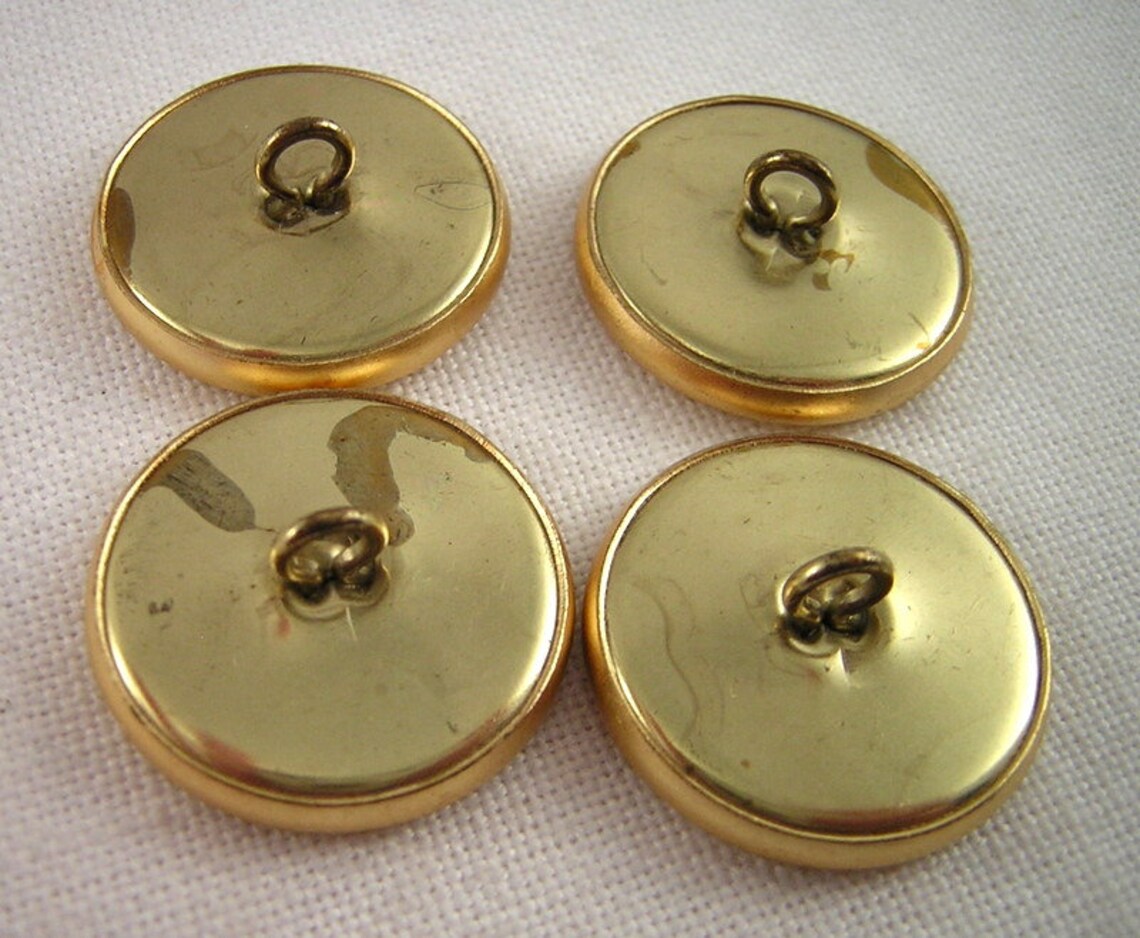 4 Vintage Conductor Railroad Uniform Buttons Brass Etsy