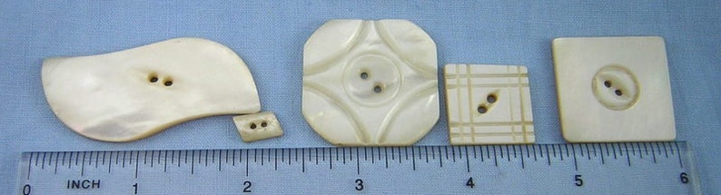 Create Pretty! Craft 50+ Mother of Pearl Sewing Buttons for Quilting No Round Buttons Sew-thru Style Shell BUTTONS: All Linear Shapes