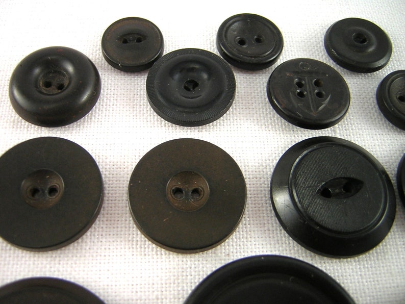 14 Antique Hard Rubber Buttons Goodyear 7 Different Etsy