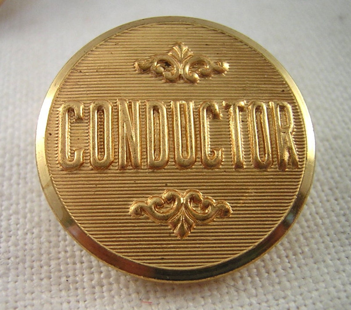 4 Vintage Conductor Railroad Uniform Buttons Brass Etsy