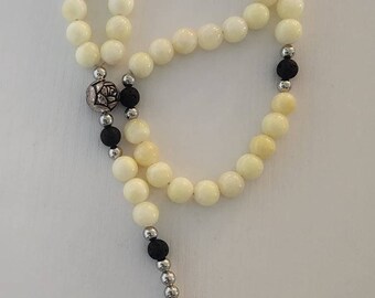 Yellow glass Rosary