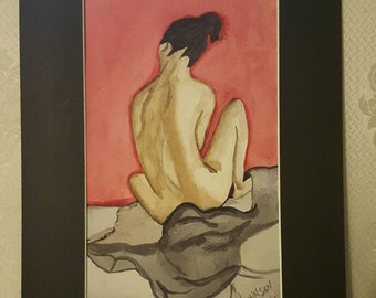 Watercolor nude