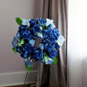 Headstone Wreath, Memorial Flowers, Summer Fall Memorial Flowers, Gravesite Wreath, Memorial flowers, Tombstone flowers