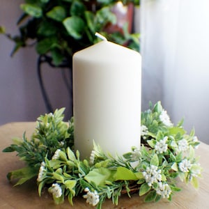 Bauernhaus Kerzenring: Buchsbaum & Schleierkraut