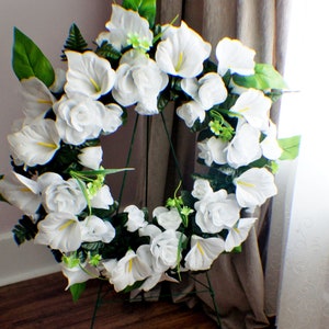 Headstone Wreath, Memorial Flowers, Summer Fall Memorial Flowers, Gravesite Wreath, Memorial flowers, Tombstone flowers