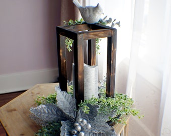 Farol navideño de granja, decoraciones de invierno, faroles navideños, decoración navideña, faroles de granja, regalo de Navidad, centro de mesa