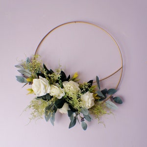 Eucalyptus Front Door Wreath, Roses wreath Spring Wreath, Summer Wreath, Wedding Wreath, Roses Flowers Wreaths, Ready to Ship