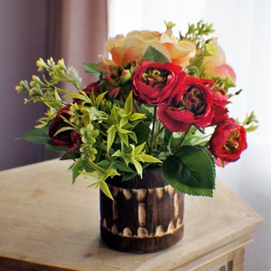 Flowers Arrangement, Silk flower arrangement, Rose anemone Arrangement Silk Floral Wedding Centerpiece Mothers Day Centerpiece Bedroom Decor