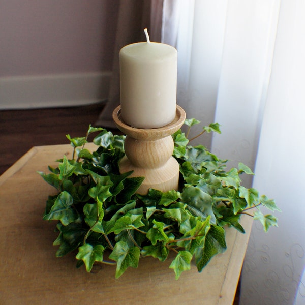 Ivy Farmhouse candle ring, farmhouse everyday decoration small wreath real feel eucalyptus wreath Wedding Flowers Wedding Candle ring