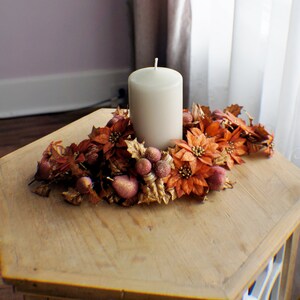 Farmhouse Candle Centerpiece: Artificial Roses & Greenery