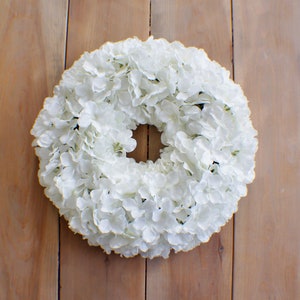 Deurkrans, Voordeurkrans, Witte Hortensia Krans, Lentekrans, Zomerkrans Het Hele Jaar door Krans, Moederdag, Klaar om te verzenden