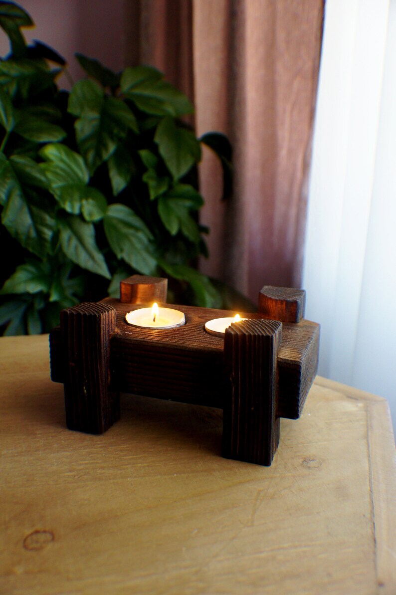 Wood Candle Holder Wedding Center Pieces Wooden Candle Etsy Canada