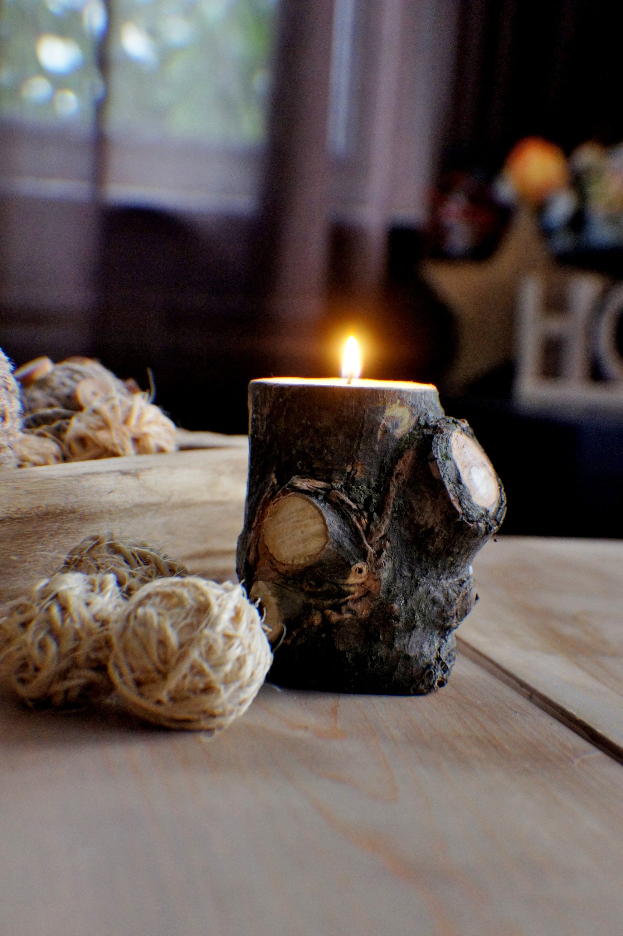 Wood Candle Holder Wedding Center Pieces Log Candle Holder - Etsy Hong Kong
