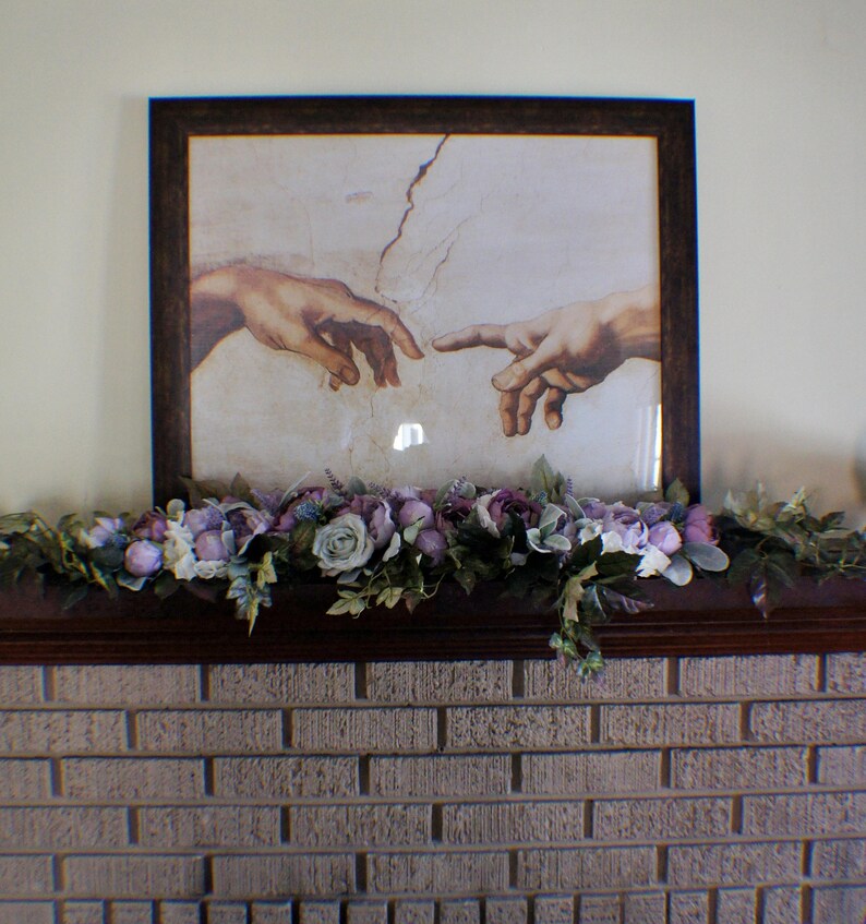 Mantel Swag Floral Swag Lavender Swag Fireplace Swag Etsy UK