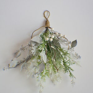 Mistletoe kissing ball Christmas decor Winter wedding decor Farmhouse Christmas greenery holiday decor Christmas mistletoe decoration image 2