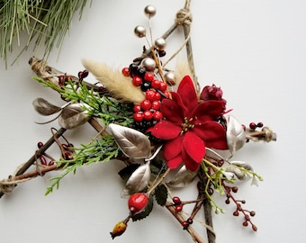 Christmas Ornament, Flower arrangement, Silk Flower Arrangement, Christmas Arrangement, Star Ornament, Christmas Decor,