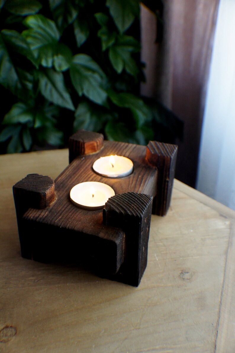 Wood Candle Holder Wedding Center Pieces Wooden Candle Etsy Canada