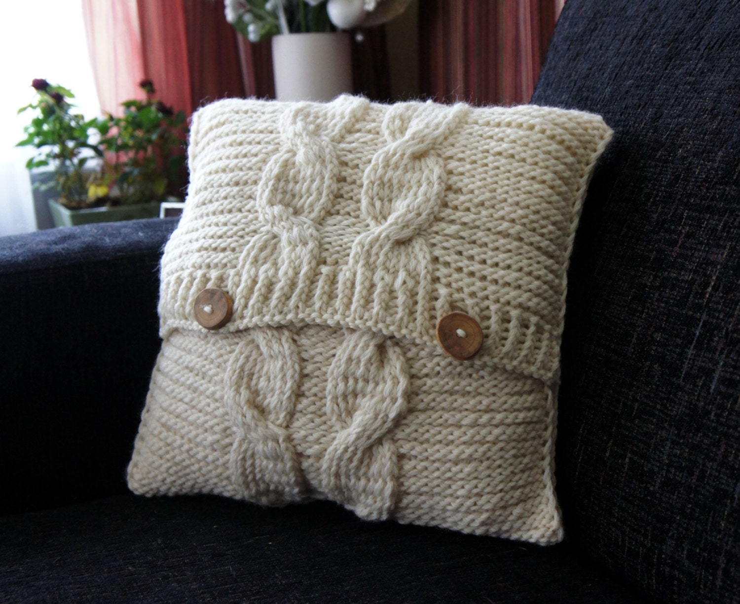 Cable Knit Pillow Cover Pillow cover Decorative Pillow Etsy