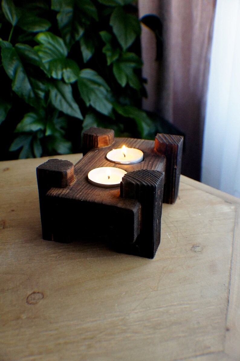 Wood Candle Holder Wedding Center Pieces Wooden Candle Etsy Canada