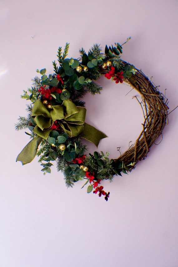 Christmas Wreath Eucalyptus Wreath Door Wreath Mantel - Etsy