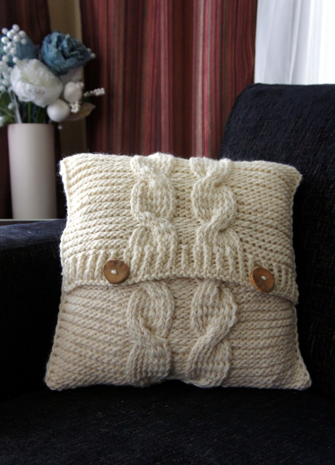 Cable Knit Pillow Cover Pillow Cover Decorative Pillow Etsy