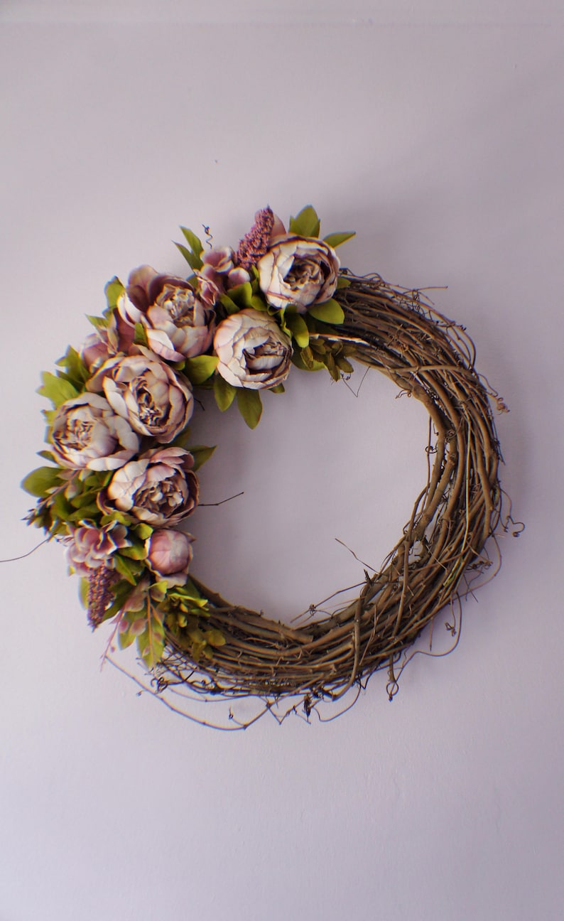 Front Door Wreaths, Door Wreath, Wedding Wreath, Door Wreath, Pink Peony Wreath, Year Round Wreath, Winter Wreath, Fall Wreath Summer Wreath image 2