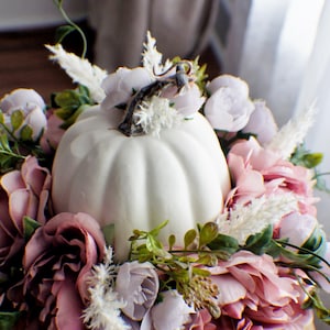 Silk flower arrangement, Pumpkin Arrangement, Fall Floral, Thanksgiving Centerpiece Fall Centerpiece, Farmhouse decor
