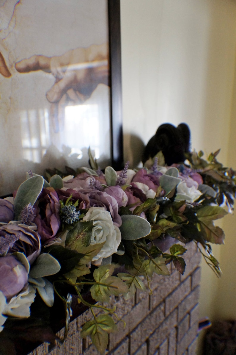 Mantel Swag Floral Swag Lavender Swag Fireplace Swag Etsy