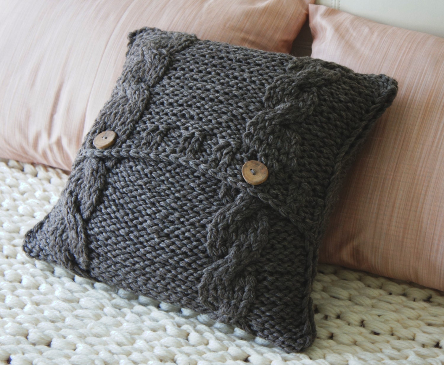 Cable Knit Pillow Cover Pillow Cover Decorative Pillow Etsy