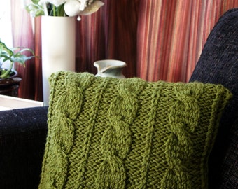 Cable Knit Pillow Cover Pillow Cover Decorative Pillow Cover Accent Pillow Cover Decorative Pillow Cover Dark Green 18x18 Etsy Canada