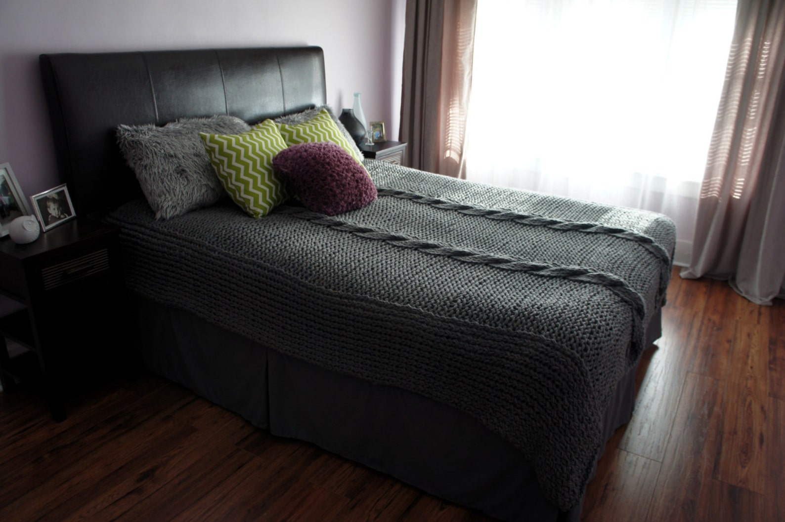 Knit Throw Knit Blanket Cable Blanket Bed Cover Home Etsy