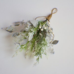 Mistletoe kissing ball Christmas decor Winter wedding decor Farmhouse Christmas greenery holiday decor Christmas mistletoe decoration image 3