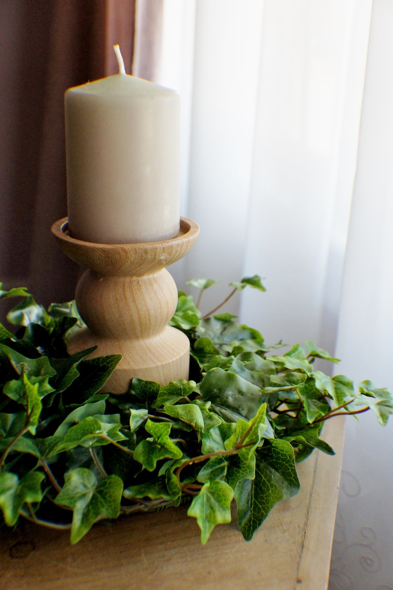 Ivy Farmhouse Candle Ring, Farmhouse Everyday Decoration Small Wreath