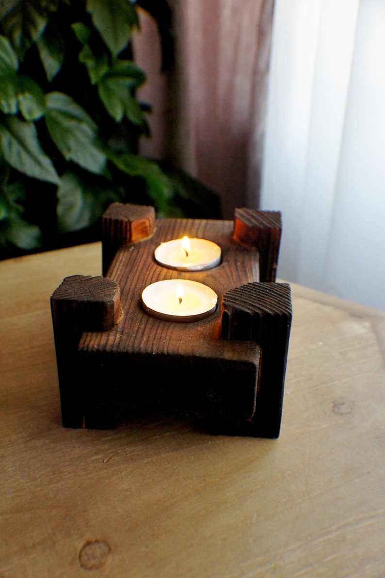 Wood Candle Holder Wedding Center Pieces Wooden Candle Etsy Canada