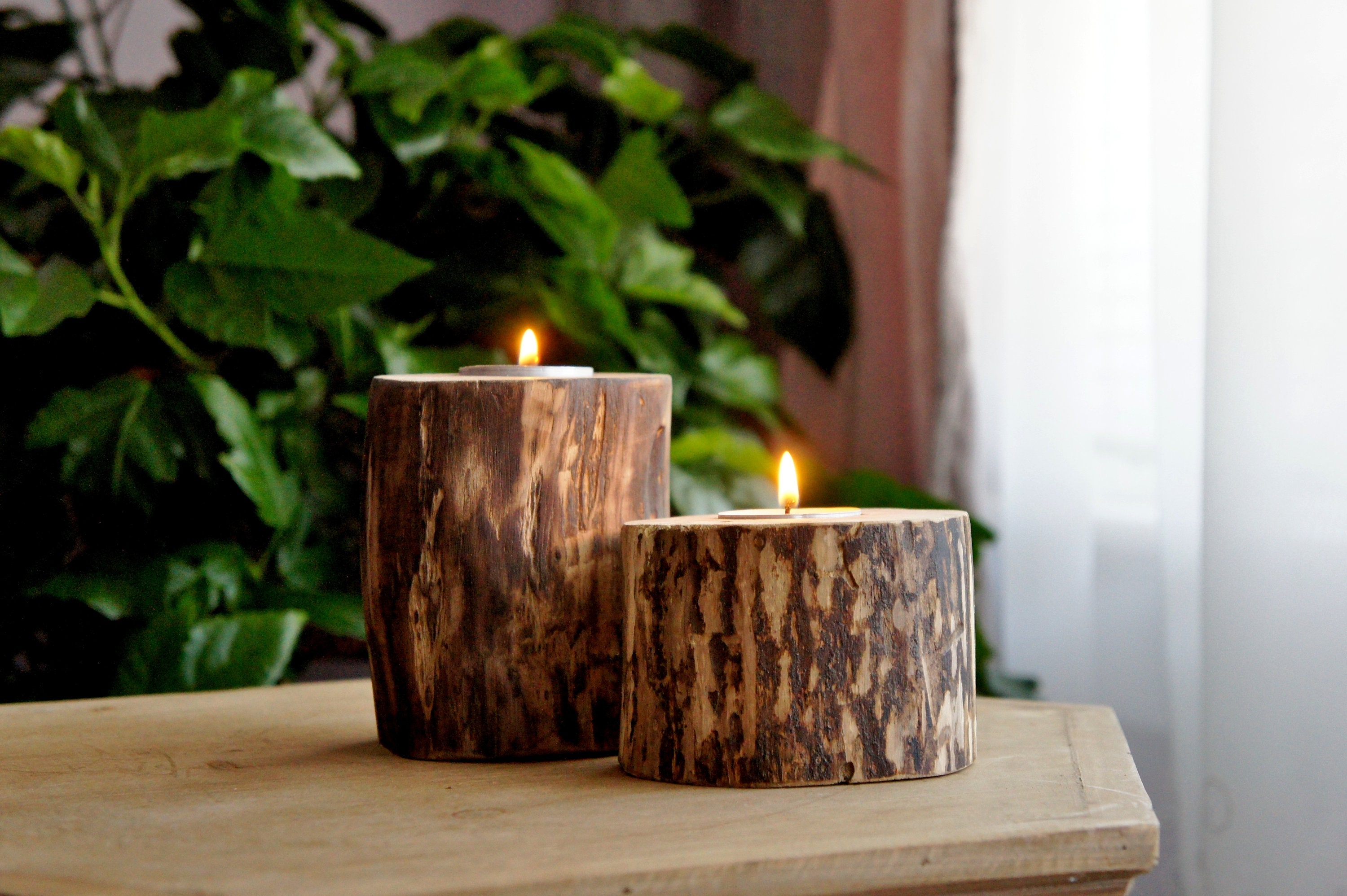 Log Candle Holder Rustic Wedding Woodsy Table Decor, Bridesmaids Gifts  Favors, Centerpiece Setting Display 