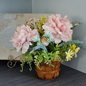 Ready To Ship Silk flower arrangement, Field Flowers Arrangement Spring Easter Mothers Day Every Day Floral Table Centerpiece, Bedroom Decor