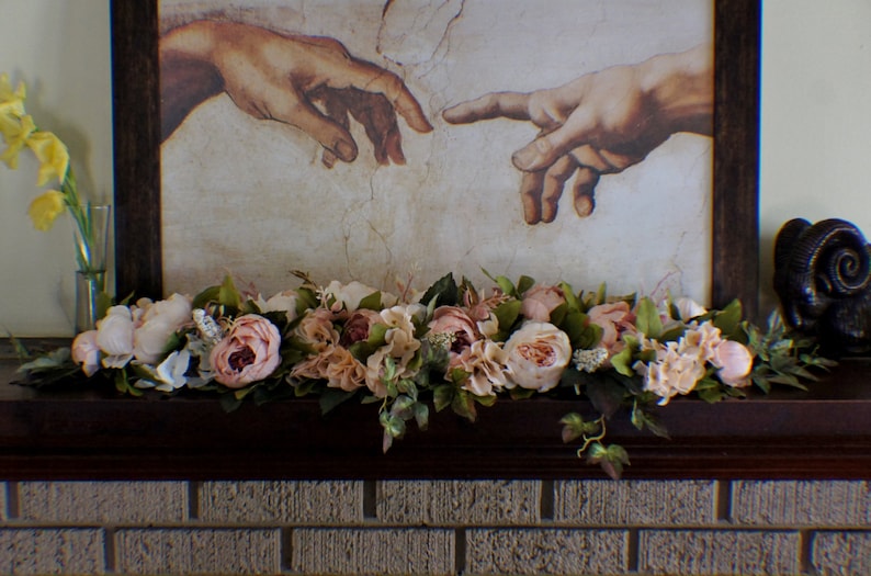 Mantel Swag Fl Cream Fireplace Wedding Image 0