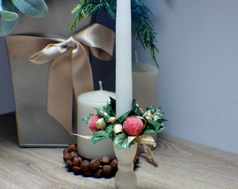 CHENGU 2 Pieces Advent Wreath Ring Advent Ring Candle Holder