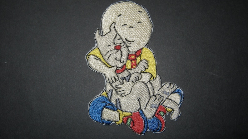 Caillou Cuddling Gilbert Cat Embroidered Iron on Patch Kids - Etsy