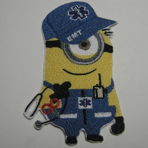 EMT Yellow Cartoon Character Embroidered Patch, Emergency Medical Technician, Gift For Him, Gift For Her, Birthday Gift, Graduation Gift