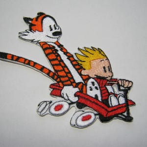 Boy And His Tiger Wagon Ride Adventure geborduurde patch, cadeau voor hem of haar, verjaardag, dieren, vriendelijkheid, beste vrienden, liefde, BFF, knuffels