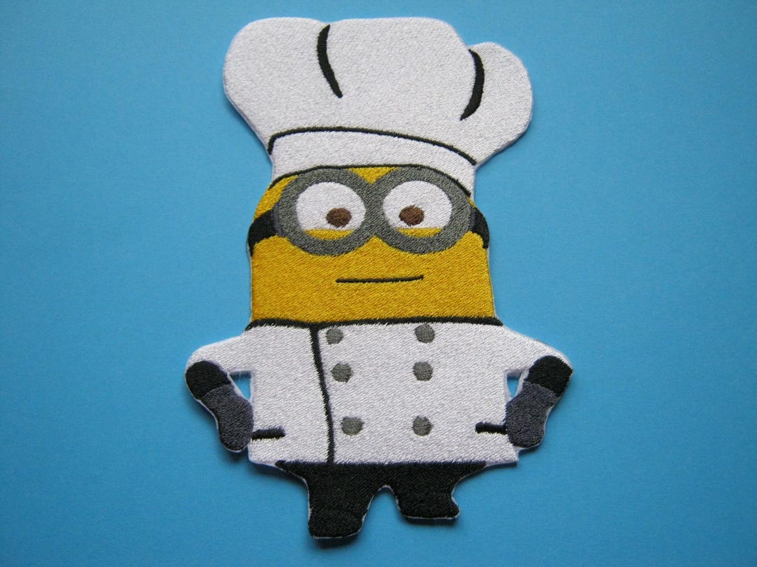 Large Chef Embroidered Patch, Yellow Cartoon Guy, Baker, Chefs, Gift ...