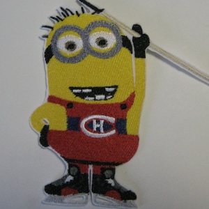 Montreal Canadiens Gelber Cartoon Charakter Hockeyspieler gestickter Aufnäher, Geschenk für Sie oder Ihn, Geburtstag, Spiel, Skating, Souvenir,weich, Jersey