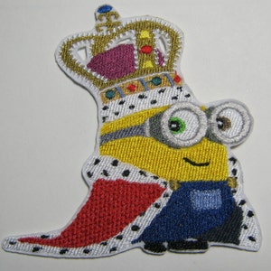 King Yellow Cartoon Character Embroidered Patch, Movie, Gift For Her Or Him, Coronation, Travel, Souvenir, London, England, UK