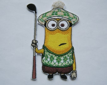 Minion Golfer Embroidered Patch, Golf, Golfers, Gift For Him, Gift For Her, Birthday, Father, Father's, Golf Bag, Golfing, Towel, Tee