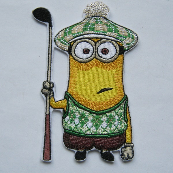 Minion Golfer Embroidered Patch, Golf, Golfers, Gift For Him, Gift For Her, Birthday, Father, Father's, Golf Bag, Golfing, Towel, Tee