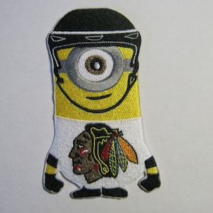 Toppa ricamata Minion Chicago Hockey Team Player, regalo per lui, regalo per lei, regalo di compleanno, sport, pattinaggio