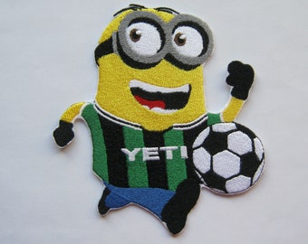 Minion Austin Texas Jugador del equipo de fútbol bordado parche, regalo de fútbol, regalo para él, regalo para ella, fútbol, aficionado a los deportes, chaqueta, bolsos, verde