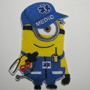 Paramedic Yellow Cartoon Character Embroidered Patch, Medics, EMT, Gift For Him, Gift For Her, Birthday, Graduation, Achievement, Ambulance